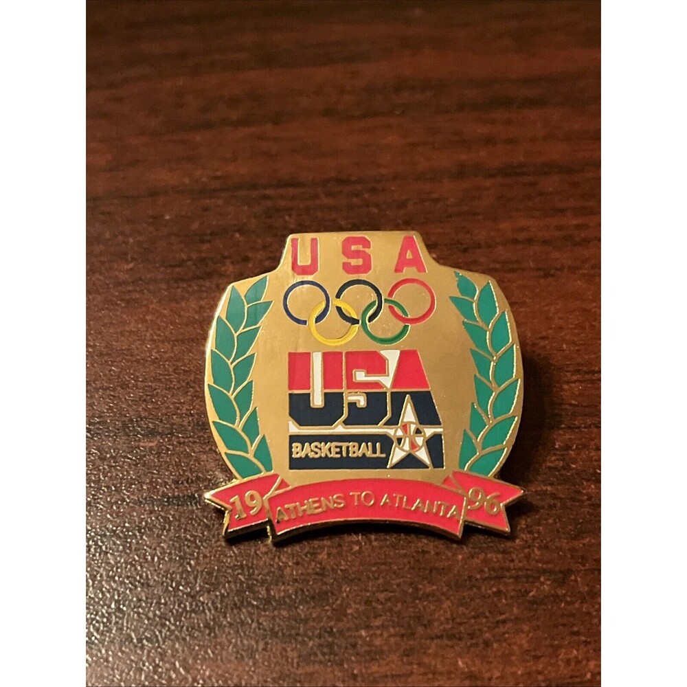 1996 Atlanta Olympics Team‎ USA Basketball Athens To Atlanta Lapel Hat Pin